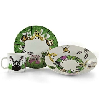 Dětská spr. 3 díly porcelán dekor SAFARI-kamarádi
